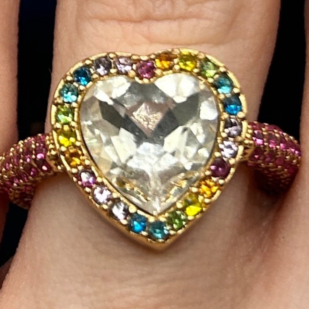 Kurt Geiger Multicolor Heart Ring